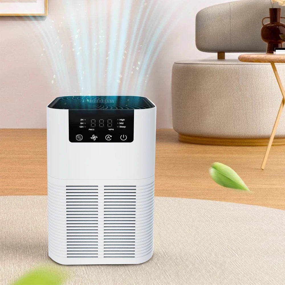 Pet odor eliminator air purifier plugged into wall socket