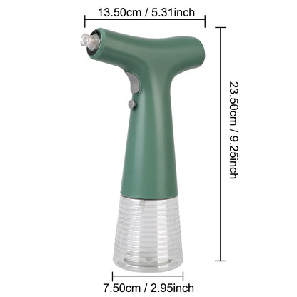 USB rechargeable olive oil spray bottle in hand