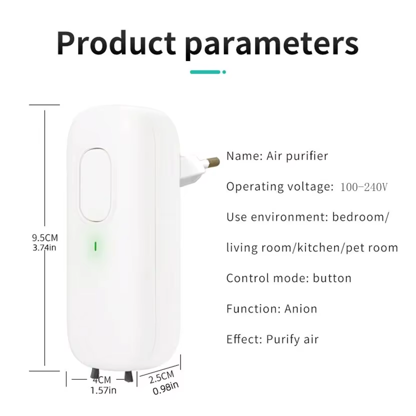 Silent ionizer air cleaner for fresh indoor air
