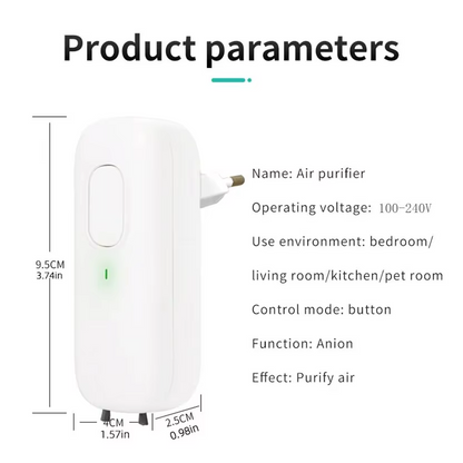 Silent ionizer air cleaner for fresh indoor air