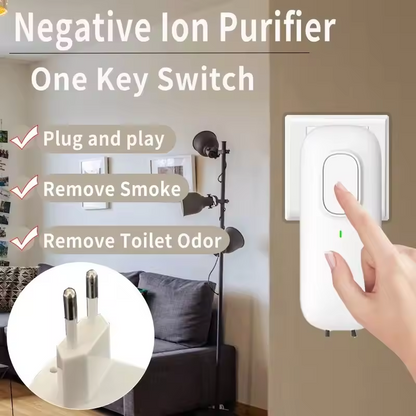 Plug-in air purifier device for small rooms and bathrooms